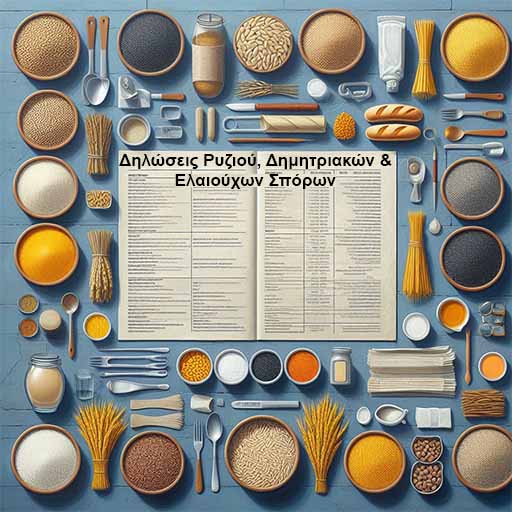 Δηλώσεις Ρυζιού, Σιτηρών και Ελαιούχων Σπόρων